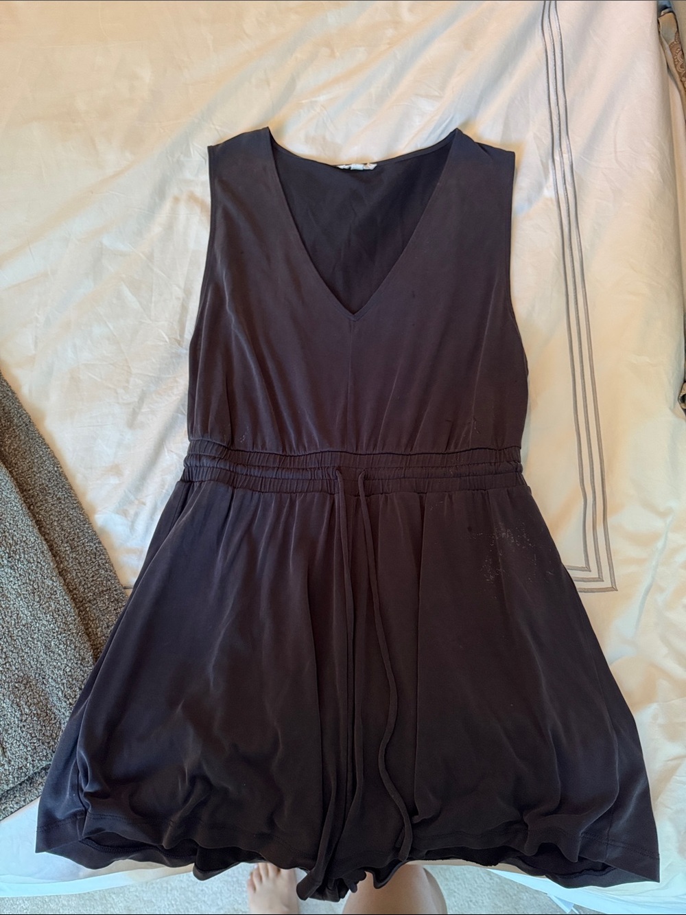 Urban Outfitters Black V-Neck Sleeveless Romper